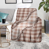 Beige Hawaii Palaka Blanket Hawaiian Pikake Lei