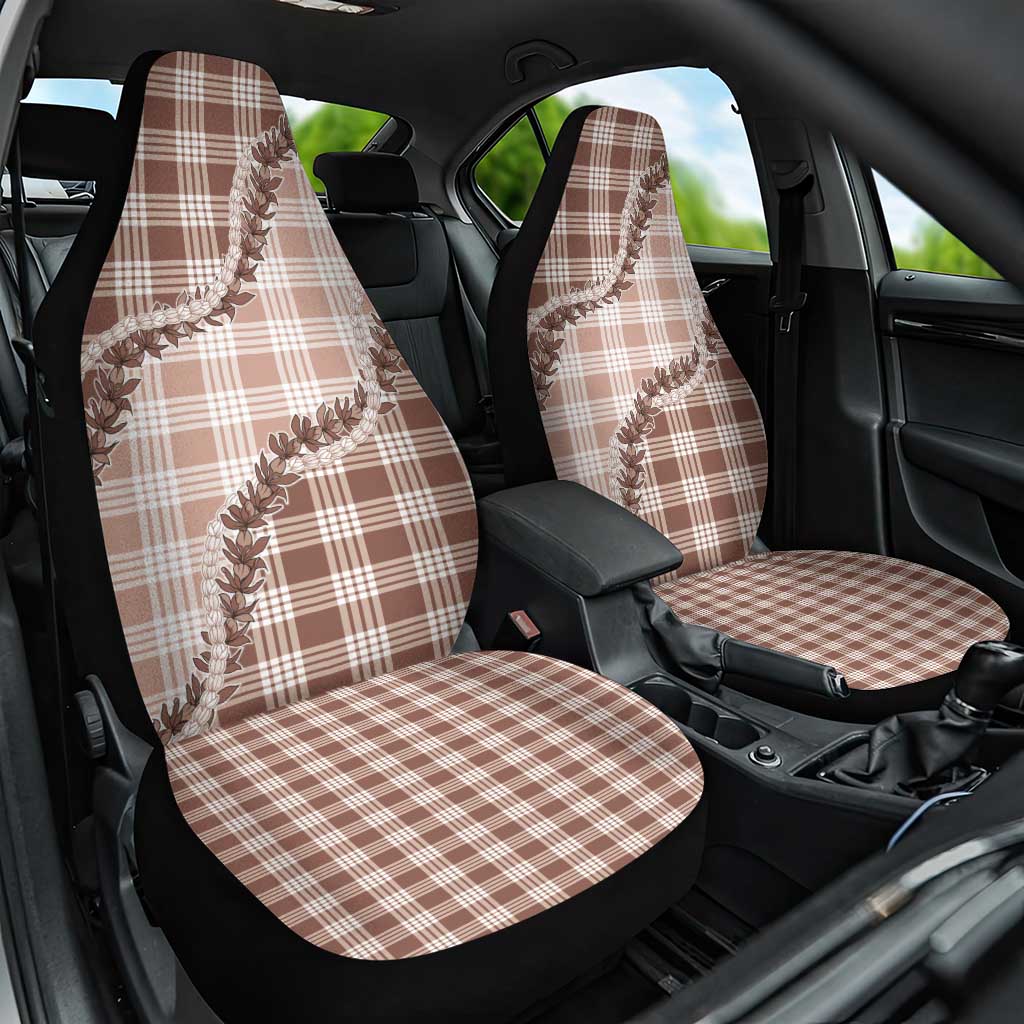 Beige Hawaii Palaka Car Seat Cover Hawaiian Pikake Lei LT05 One Size Beige - Polynesian Pride