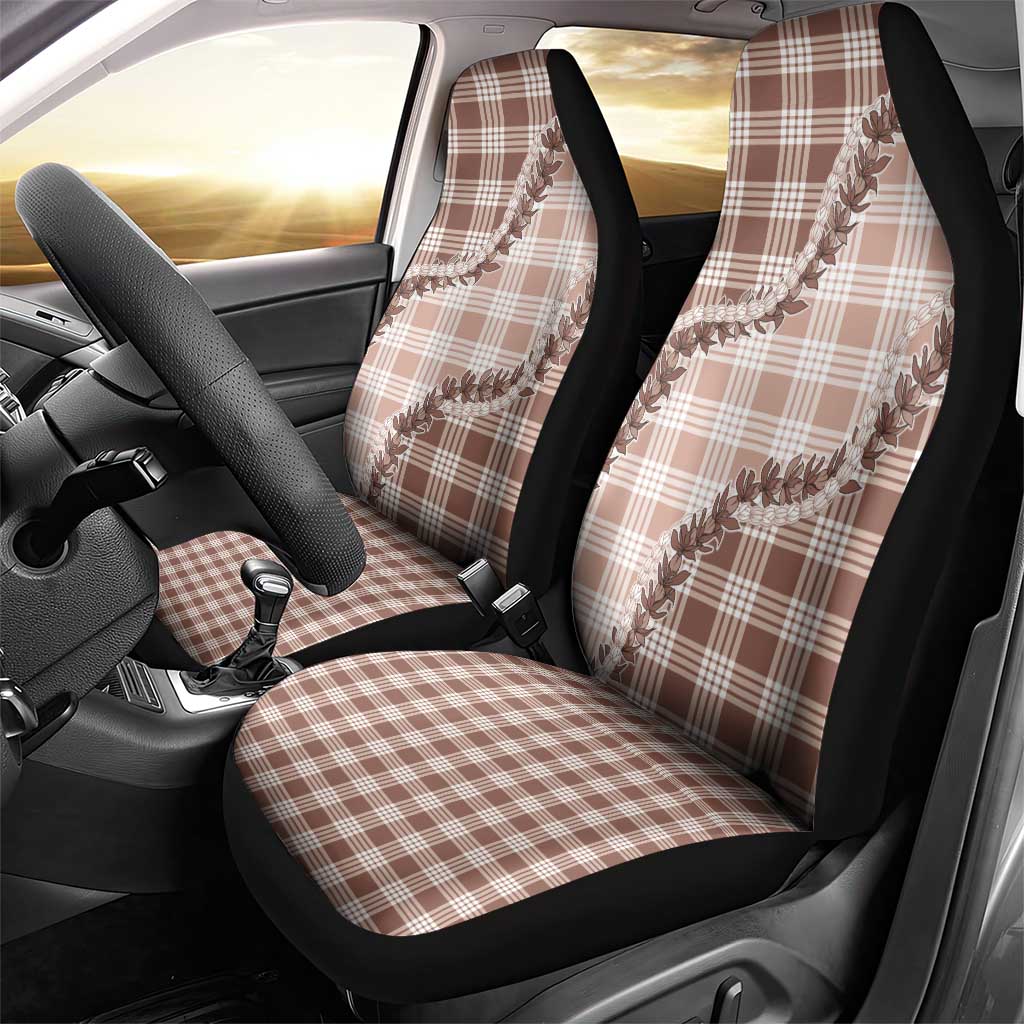 Beige Hawaii Palaka Car Seat Cover Hawaiian Pikake Lei LT05 - Polynesian Pride
