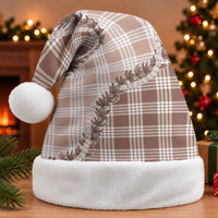 Beige Hawaii Palaka Christmas Santa Hat Hawaiian Pikake Lei