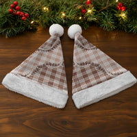 Beige Hawaii Palaka Christmas Santa Hat Hawaiian Pikake Lei