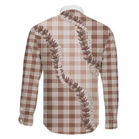 Beige Hawaii Palaka Family Matching Off Shoulder Maxi Dress and Hawaiian Shirt Hawaiian Pikake Lei LT05 - Polynesian Pride
