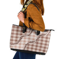 Beige Hawaii Palaka Leather Tote Bag Hawaiian Pikake Lei LT05 Beige - Polynesian Pride