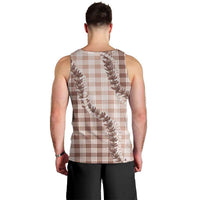 Beige Hawaii Palaka Men Tank Top Hawaiian Pikake Lei