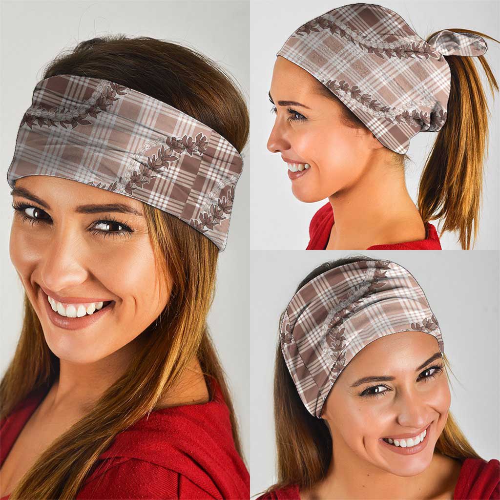 Beige Hawaii Palaka Neck Gaiter Hawaiian Pikake Lei