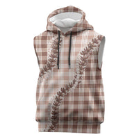 Beige Hawaii Palaka Sleeveless Hoodie Hawaiian Pikake Lei LT05 Beige - Polynesian Pride