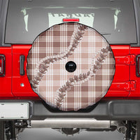 Beige Hawaii Palaka Spare Tire Cover Hawaiian Pikake Lei