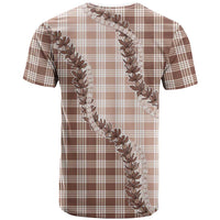 Beige Hawaii Palaka T Shirt Hawaiian Pikake Lei