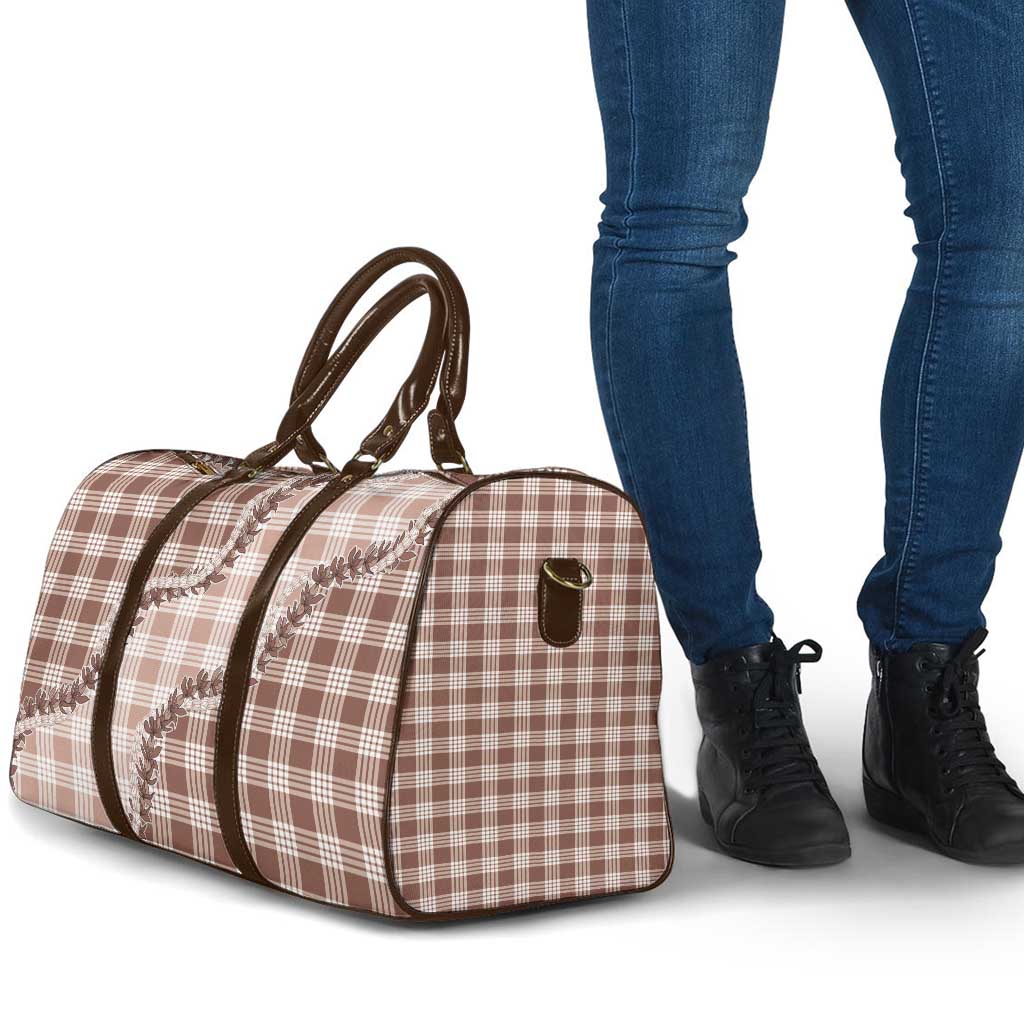 Beige Hawaii Palaka Travel Bag Hawaiian Pikake Lei LT05 - Polynesian Pride