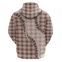 Beige Hawaii Palaka Zip Hoodie Hawaiian Pikake Lei