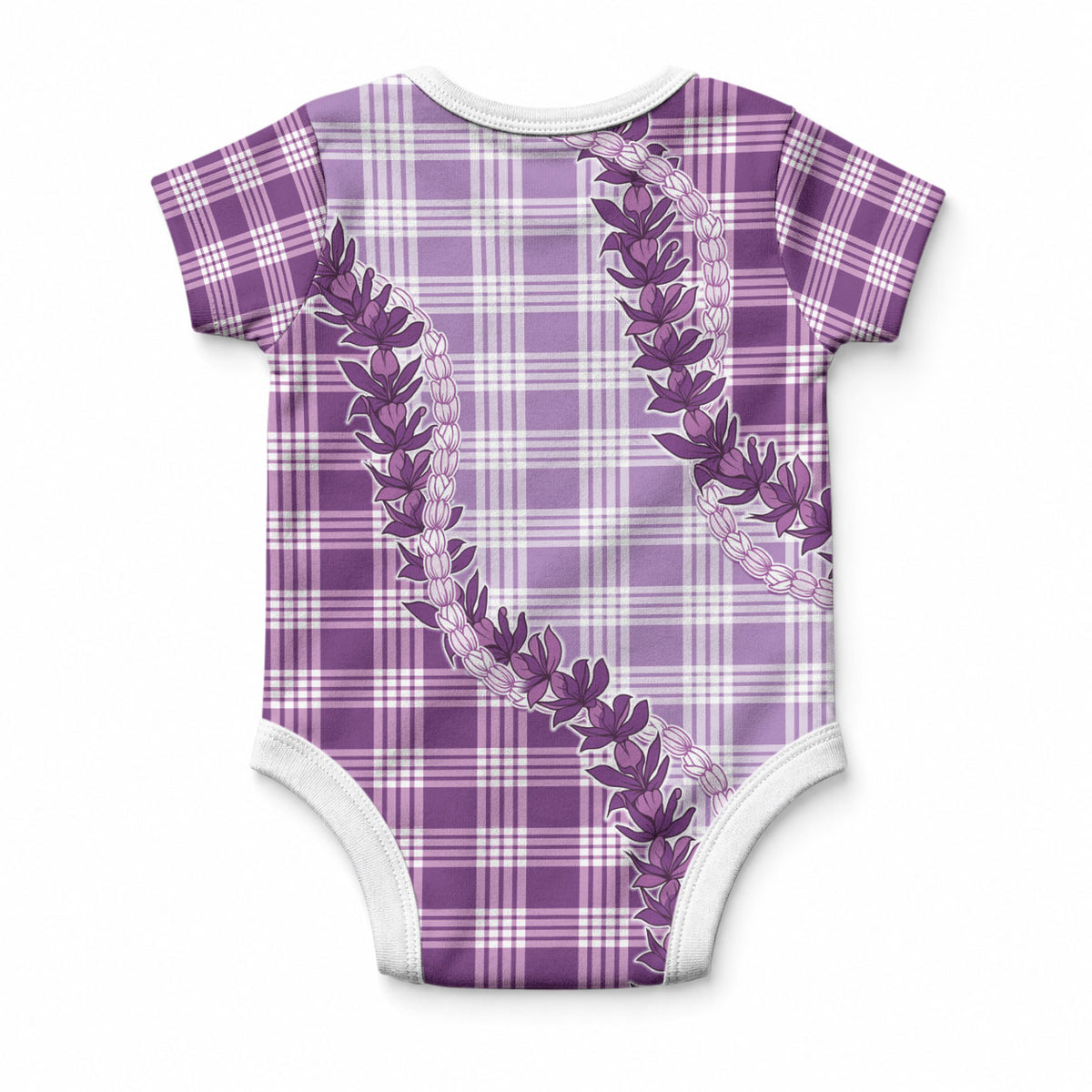Violet Hawaii Palaka Baby Onesie Hawaiian Pikake Lei