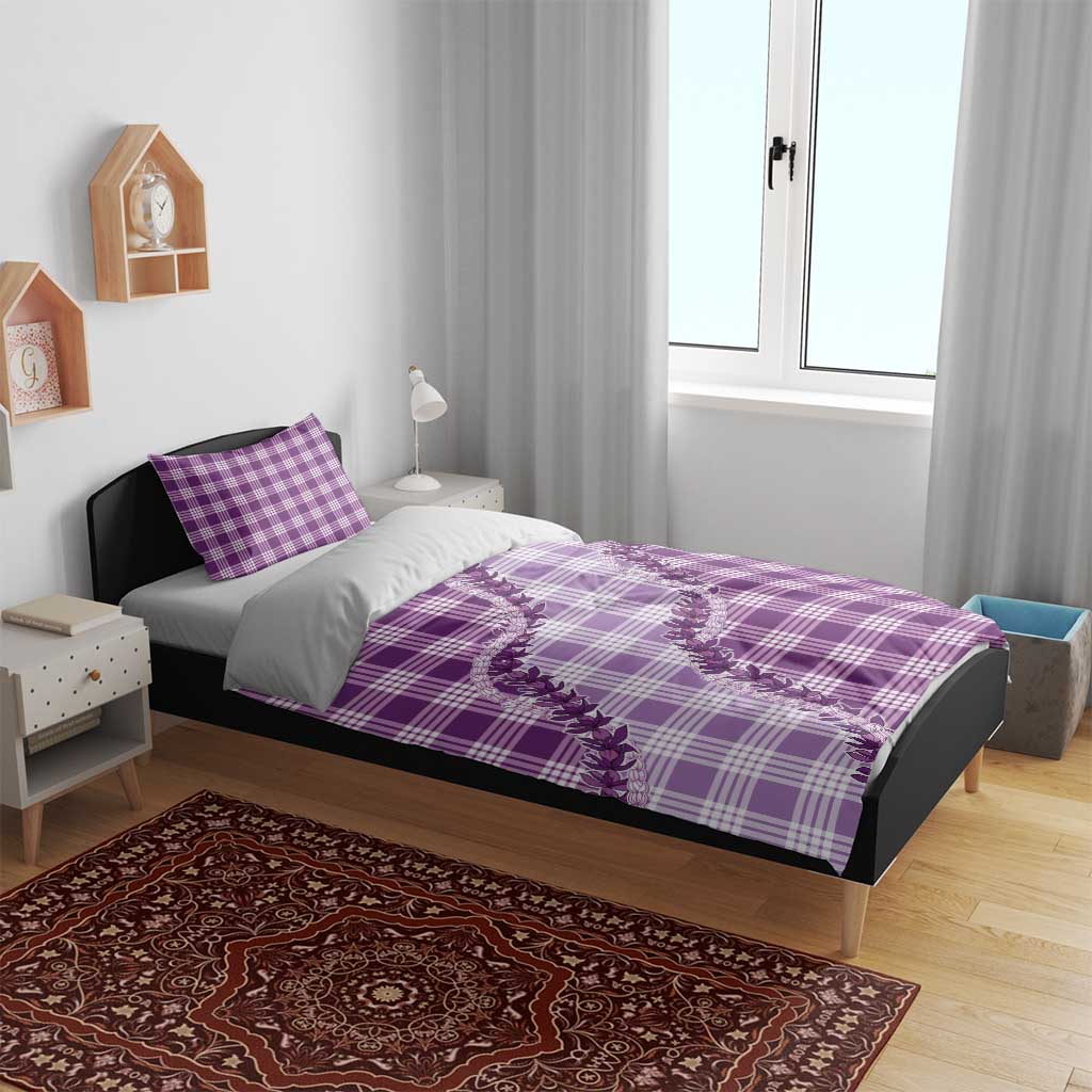 Violet Hawaii Palaka Bedding Set Hawaiian Pikake Lei