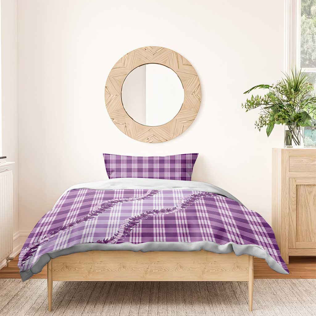 Violet Hawaii Palaka Bedding Set Hawaiian Pikake Lei