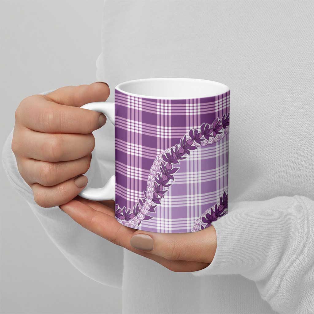 Violet Hawaii Palaka Ceramic Mug Hawaiian Pikake Lei