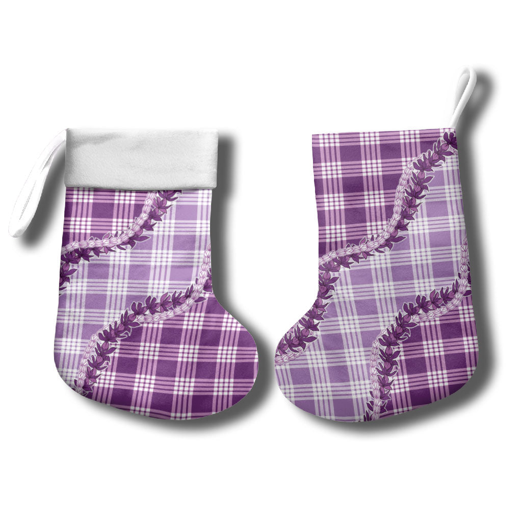 Violet Hawaii Palaka Christmas Stocking Hawaiian Pikake Lei LT05 - Polynesian Pride