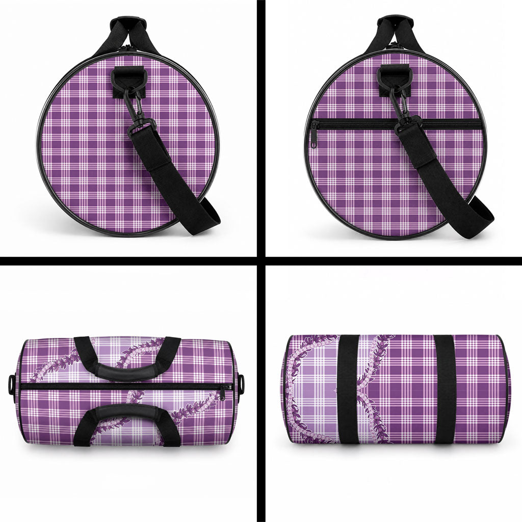 Violet Hawaii Palaka Duffle Bag Hawaiian Pikake Lei