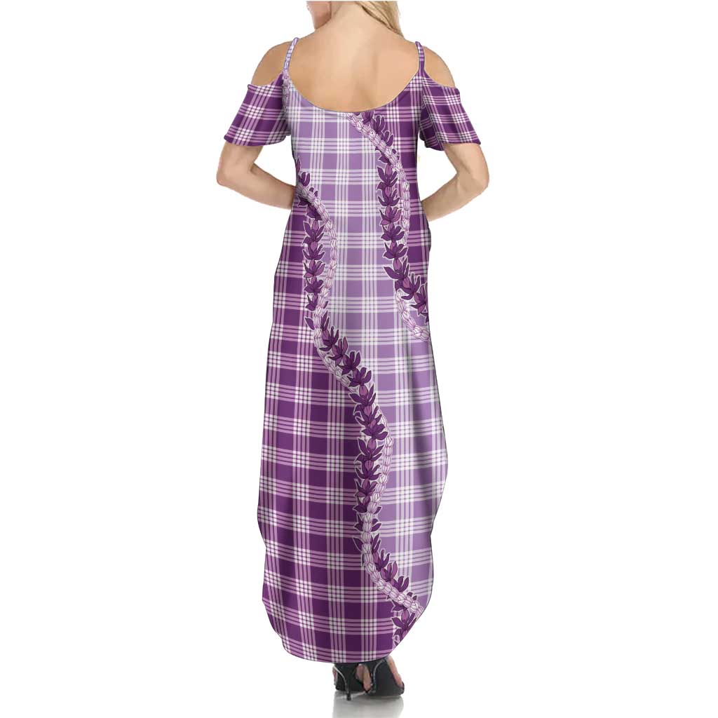 Violet Hawaii Palaka Family Matching Summer Maxi Dress and Hawaiian Shirt Hawaiian Pikake Lei LT05 - Polynesian Pride