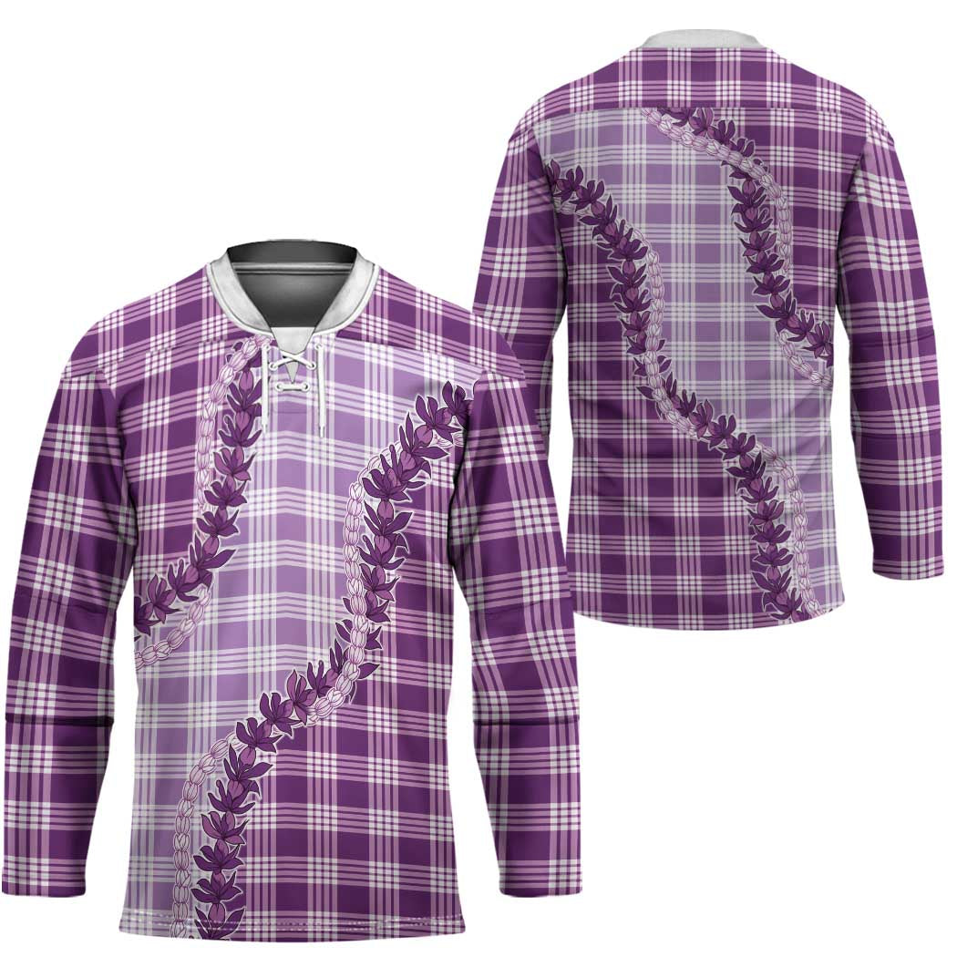 Violet Hawaii Palaka Hockey Jersey Hawaiian Pikake Lei