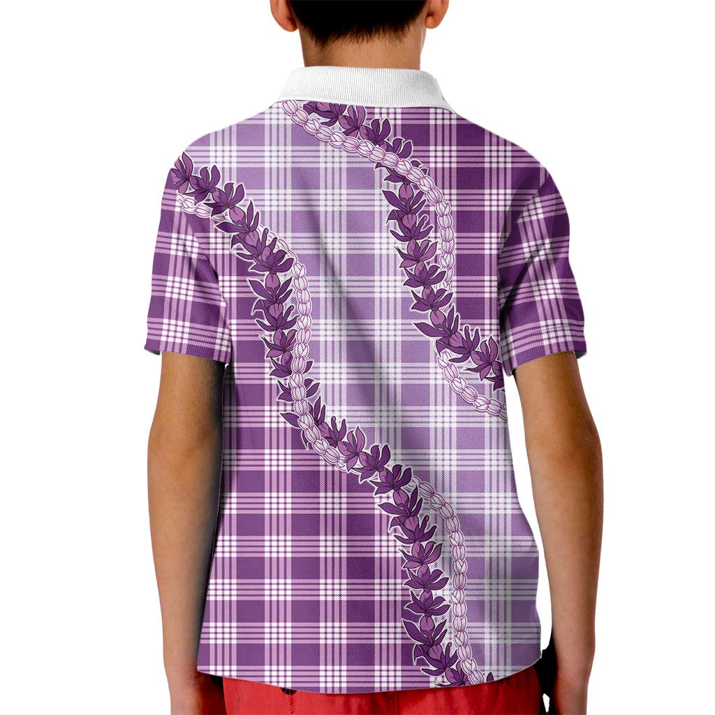 Violet Hawaii Palaka Kid Polo Shirt Hawaiian Pikake Lei