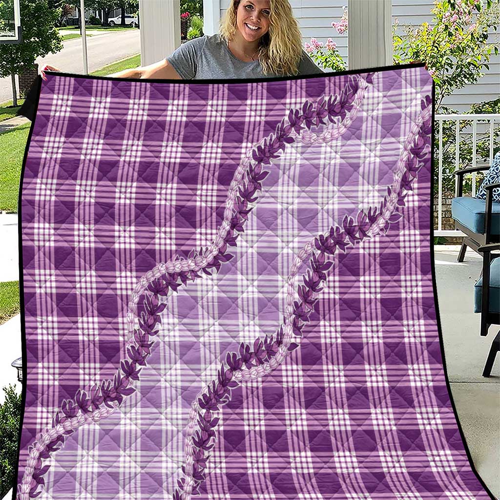 Violet Hawaii Palaka Quilt Hawaiian Pikake Lei