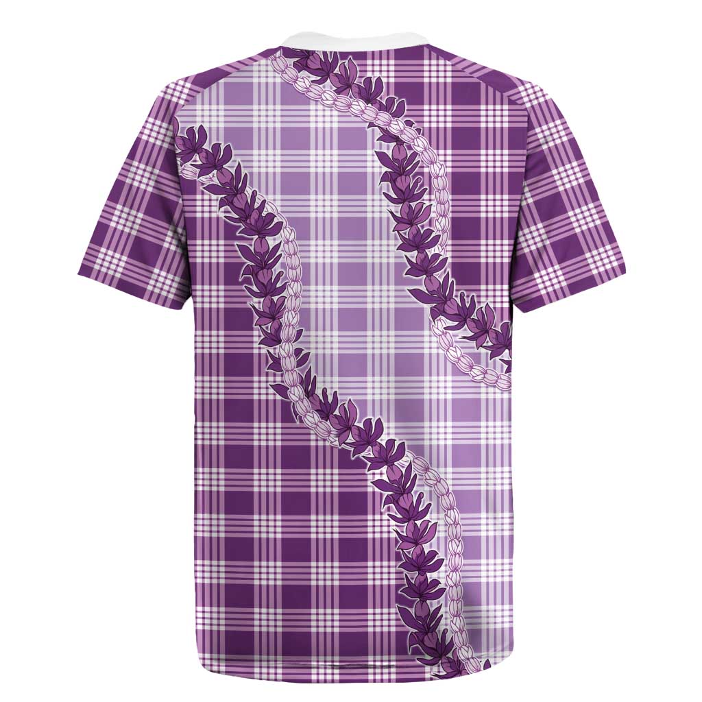 Violet Hawaii Palaka Rugby Jersey Hawaiian Pikake Lei