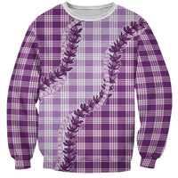 Violet Hawaii Palaka Sweatshirt Hawaiian Pikake Lei