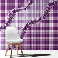 Violet Hawaii Palaka Window Curtain Hawaiian Pikake Lei