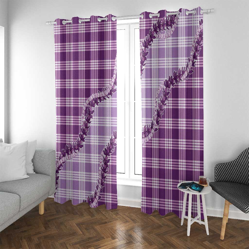 Violet Hawaii Palaka Window Curtain Hawaiian Pikake Lei