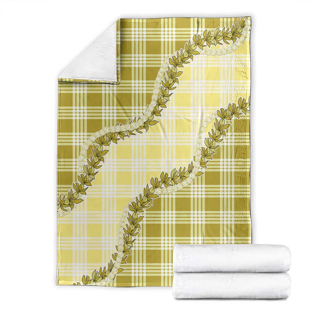 Yellow Hawaii Palaka Blanket Hawaiian Pikake Lei
