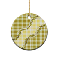 Yellow Hawaii Palaka Ceramic Ornament Hawaiian Pikake Lei