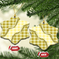 Yellow Hawaii Palaka Ceramic Ornament Hawaiian Pikake Lei