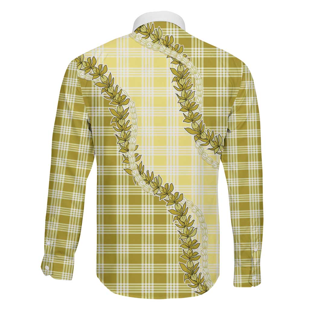 Yellow Hawaii Palaka Family Matching Mermaid Dress and Hawaiian Shirt Hawaiian Pikake Lei LT05 - Polynesian Pride