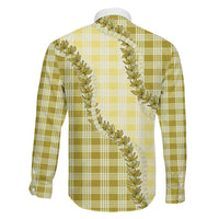 Yellow Hawaii Palaka Family Matching Puletasi and Hawaiian Shirt Hawaiian Pikake Lei LT05 - Polynesian Pride