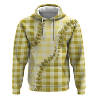 Yellow Hawaii Palaka Hoodie Hawaiian Pikake Lei LT05 Pullover Hoodie Yellow - Polynesian Pride