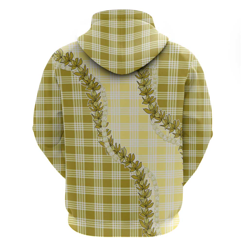 Yellow Hawaii Palaka Hoodie Hawaiian Pikake Lei LT05 - Polynesian Pride