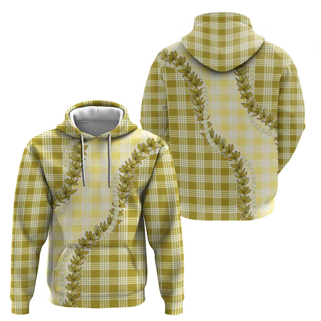 Yellow Hawaii Palaka Hoodie Hawaiian Pikake Lei LT05 - Polynesian Pride