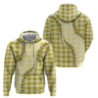 Yellow Hawaii Palaka Hoodie Hawaiian Pikake Lei LT05 - Polynesian Pride