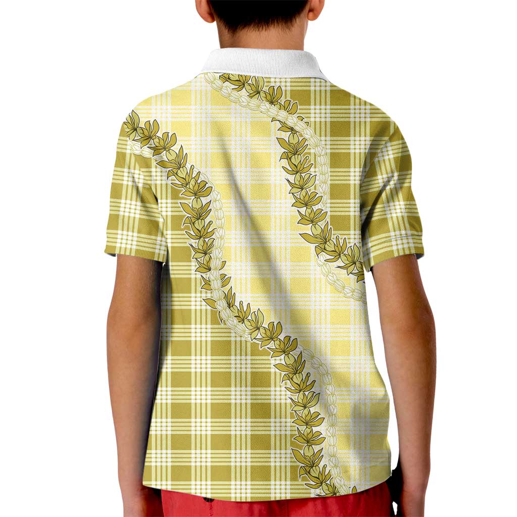 Yellow Hawaii Palaka Kid Polo Shirt Hawaiian Pikake Lei