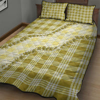 Yellow Hawaii Palaka Quilt Bed Set Hawaiian Pikake Lei
