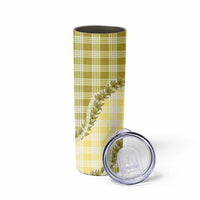Yellow Hawaii Palaka Skinny Tumbler Hawaiian Pikake Lei