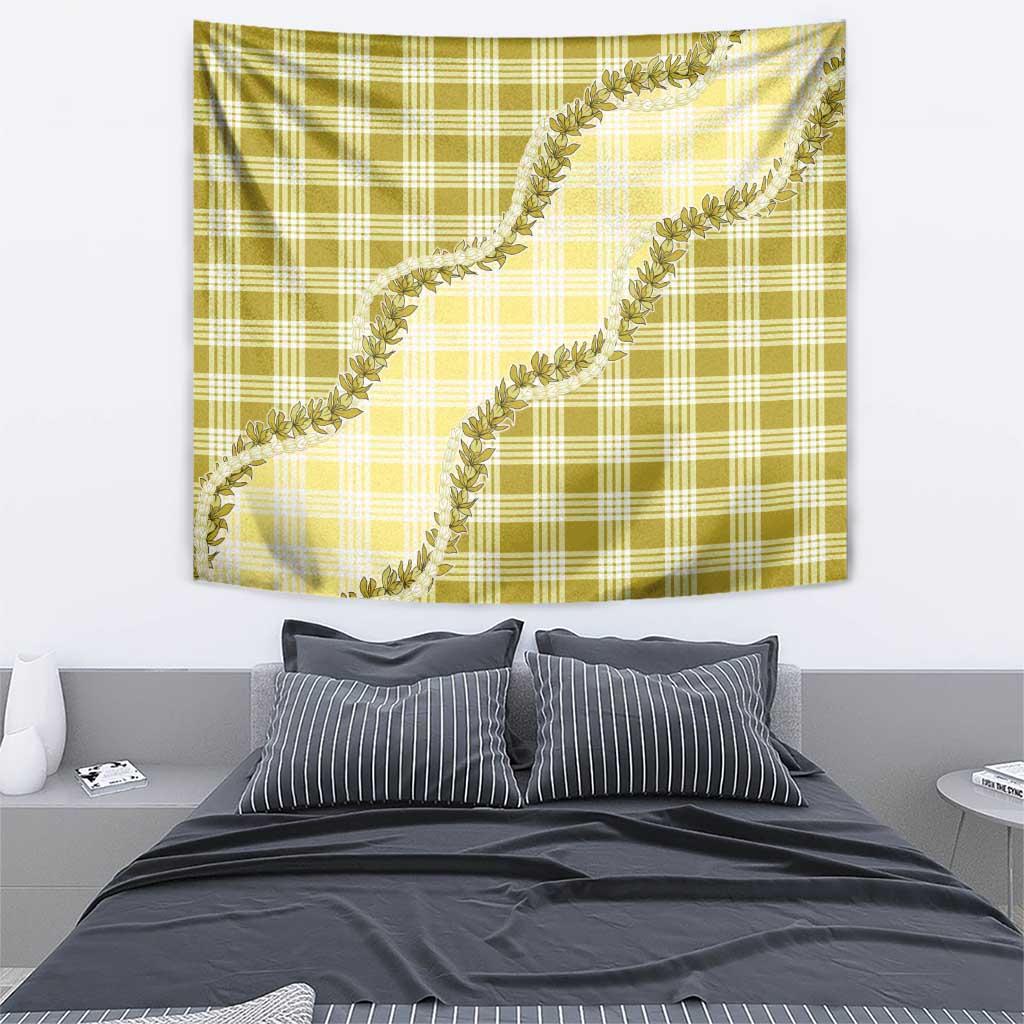 Yellow Hawaii Palaka Tapestry Hawaiian Pikake Lei