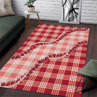 Red Hawaii Palaka Area Rug Hawaiian Pikake Lei