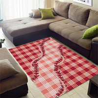 Red Hawaii Palaka Area Rug Hawaiian Pikake Lei