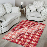 Red Hawaii Palaka Area Rug Hawaiian Pikake Lei
