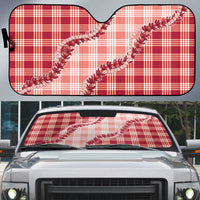 Red Hawaii Palaka Auto Sun Shade Hawaiian Pikake Lei
