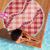 Red Hawaii Palaka Beach Blanket Hawaiian Pikake Lei