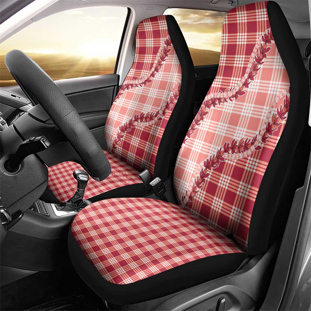 Red Hawaii Palaka Car Seat Cover Hawaiian Pikake Lei