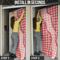 Red Hawaii Palaka Door Cover Hawaiian Pikake Lei