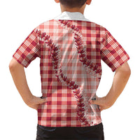 Red Hawaii Palaka Family Matching Puletasi and Hawaiian Shirt Hawaiian Pikake Lei LT05 - Polynesian Pride