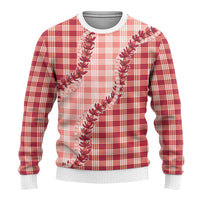 Red Hawaii Palaka Ugly Christmas Sweater Hawaiian Pikake Lei